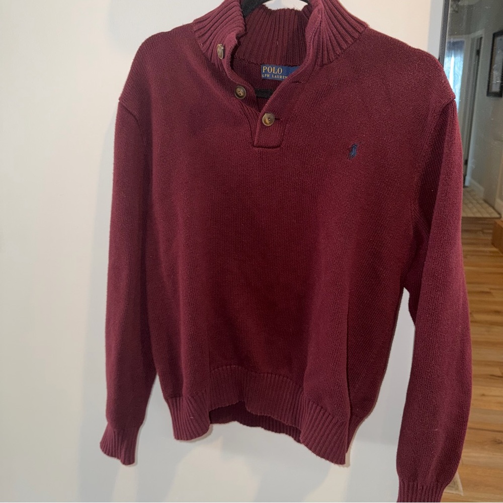 Polo Ralph Lauren Men's 100% Cotton 1/4 Henley Sweater L Quiet Luxury Preppy